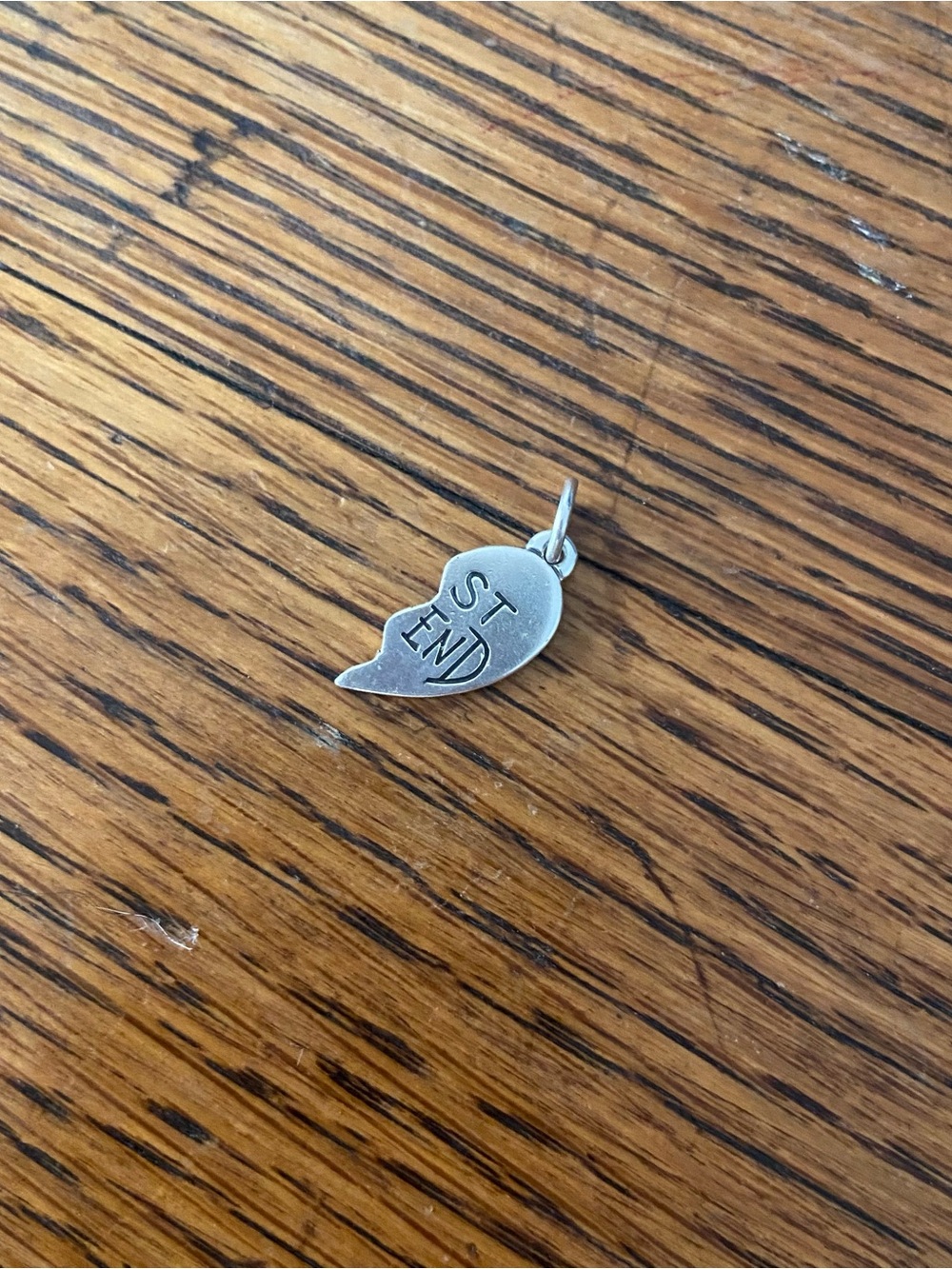 James Avery Silver Charm ‘ST END' Heart Half Pendant - 1/2 of Best Friends Set